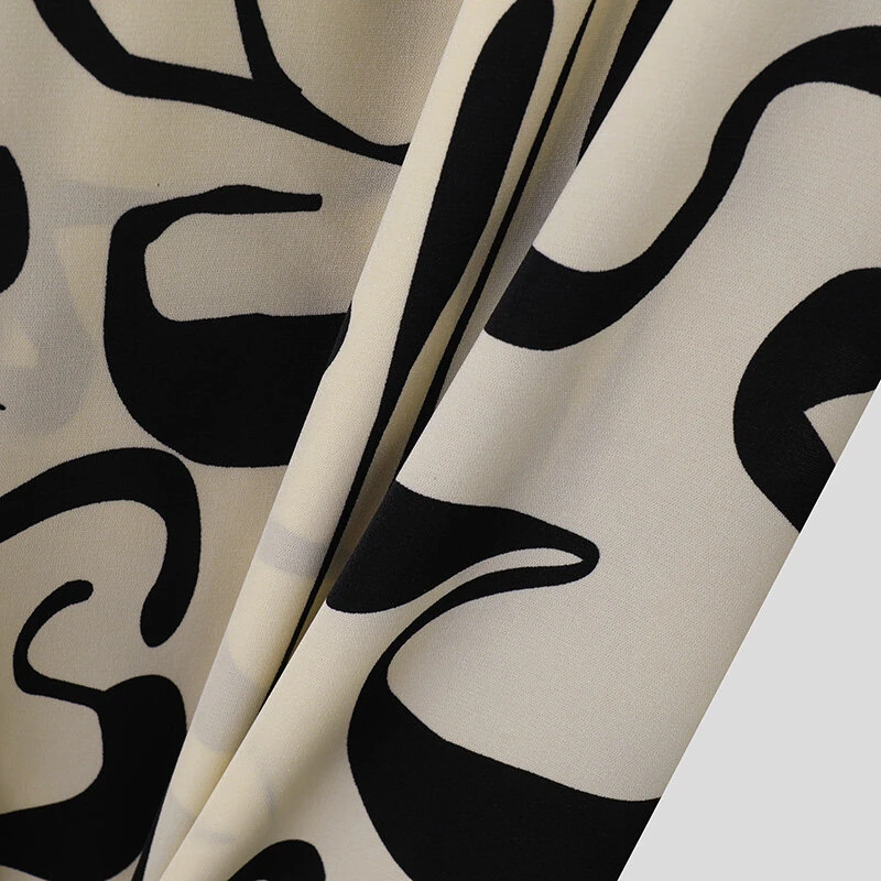 (image for) INCERUN Men Print Pants Casual Fashion Straight Legged Trousers for Men Large Size S-5XL